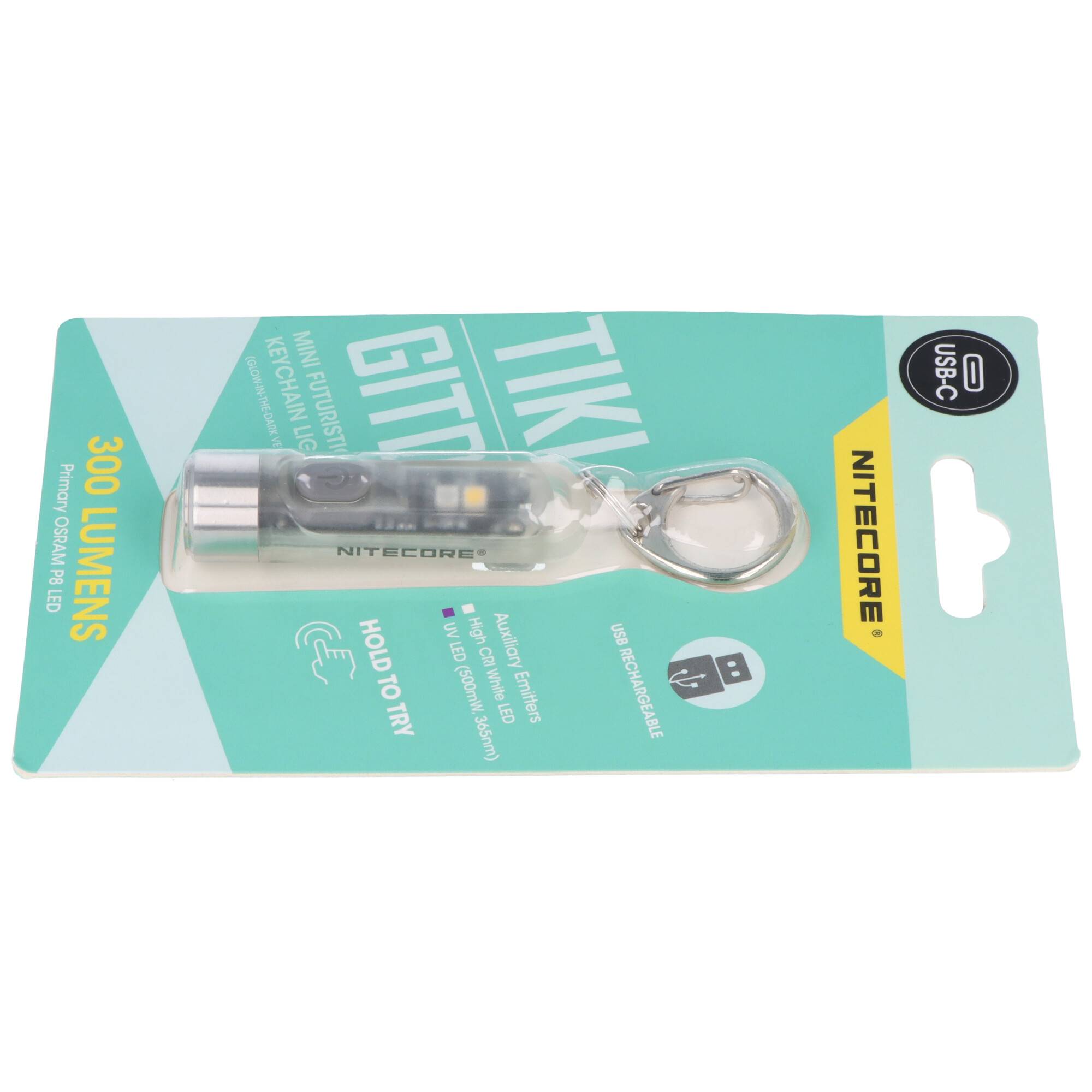 Nitecore TIKI GITD Mini-Schlüsselanhänger-Lampe, glow in the dark, grün, 3 Lichtquellen, 12 gramm ultraleicht-3