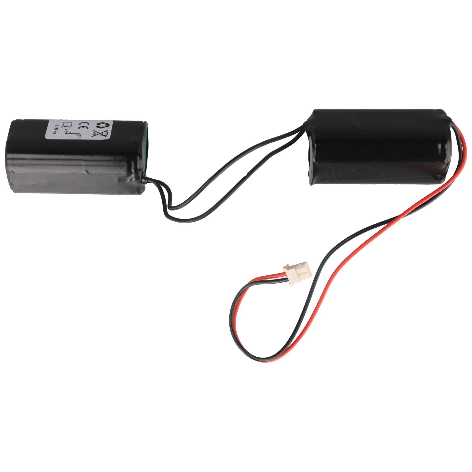 Notleuchtenakku NiMH 7,2V 1500mAh D1x3x2 Mignon AA mit Kabel und Stecker ersetzt Beghelli 415393001-4