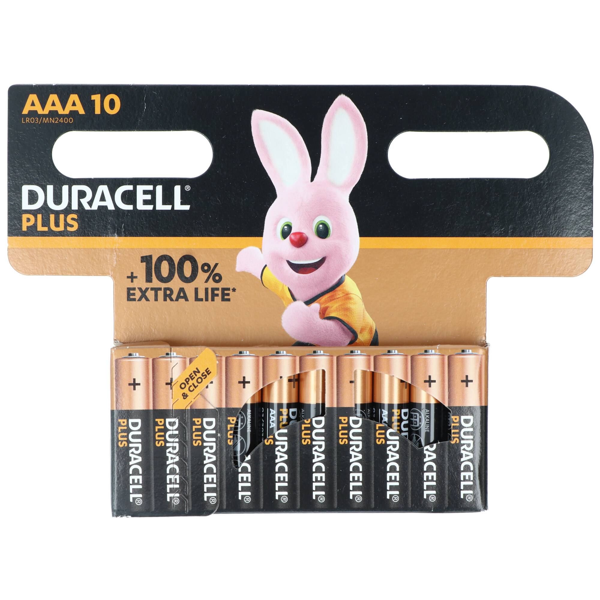 Duracell Batterie Alkaline Micro AAA LR03 1,5V Plus Extra Life 10er Blister, 1,5V, Alkaline-0