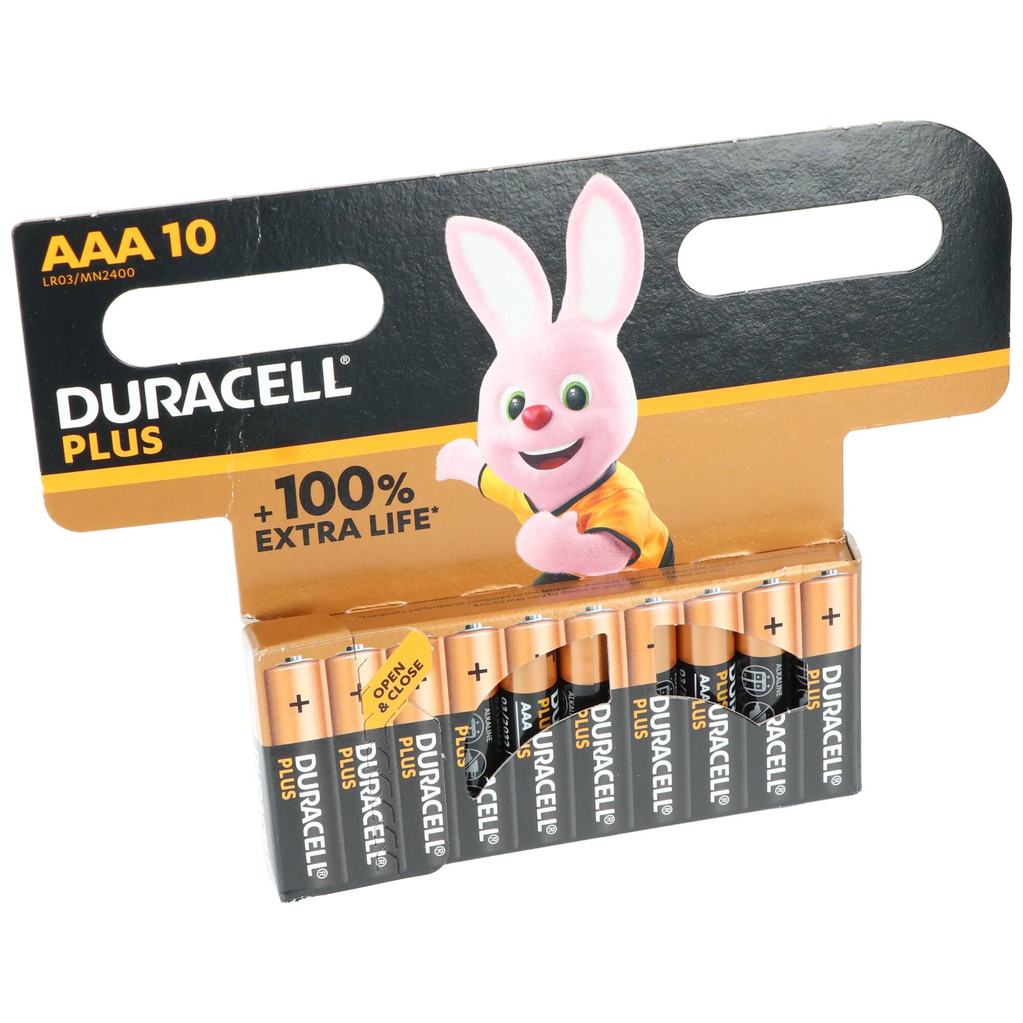 Duracell Batterie Alkaline Micro AAA LR03 1,5V Plus Extra Life 10er Blister, 1,5V, Alkaline-2