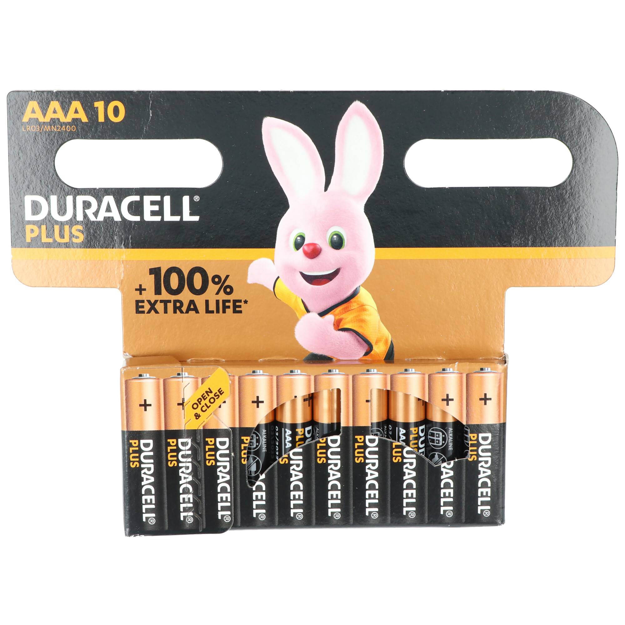 Duracell Batterie Alkaline Micro AAA LR03 1,5V Plus Extra Life 10er Blister, 1,5V, Alkaline-3