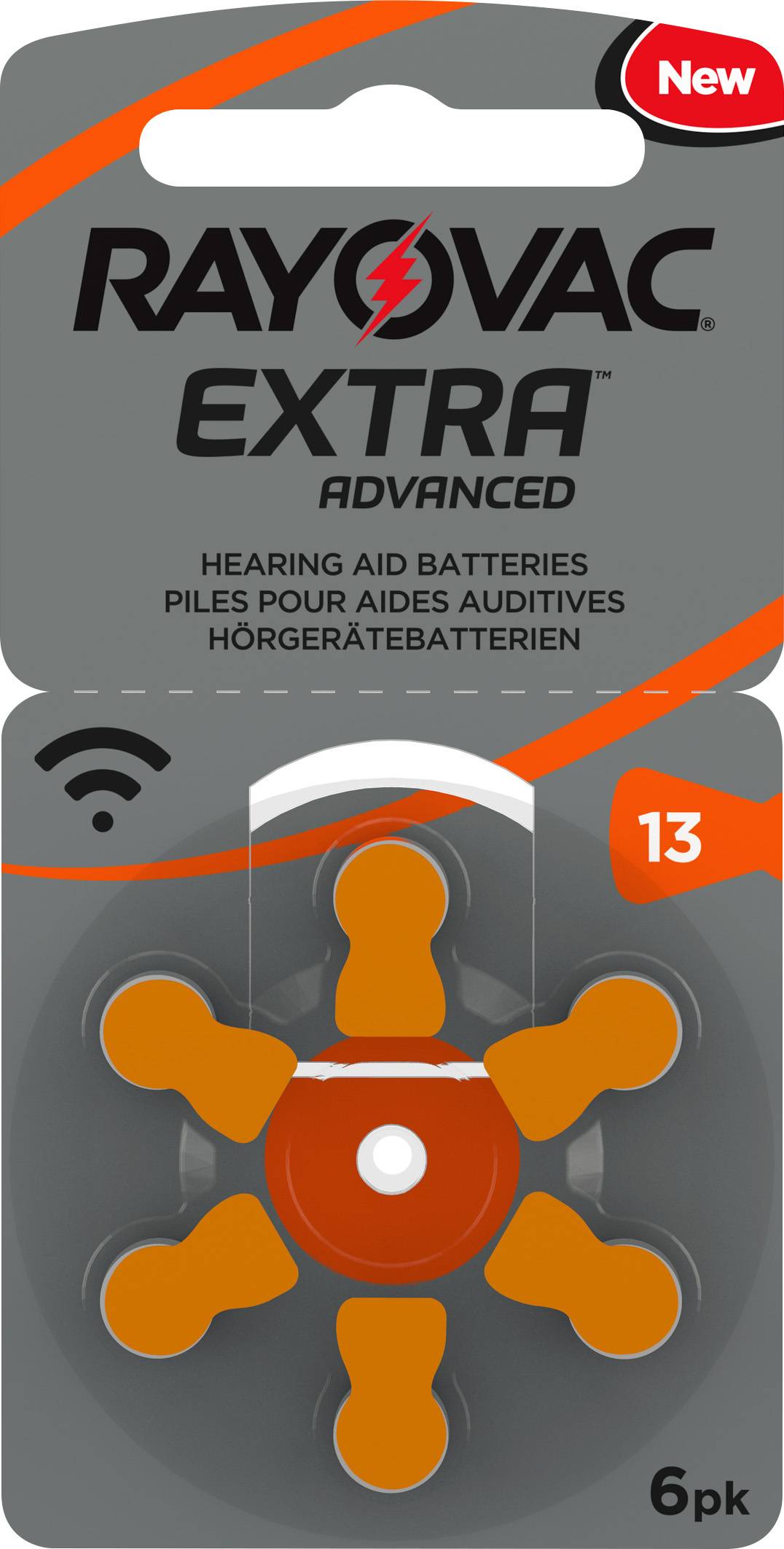 Rayovac Batterie Zinc Air, 13, 1.4V Extra Advanced, Retail Blister (6-Pack) Hörgerätebatterie-0