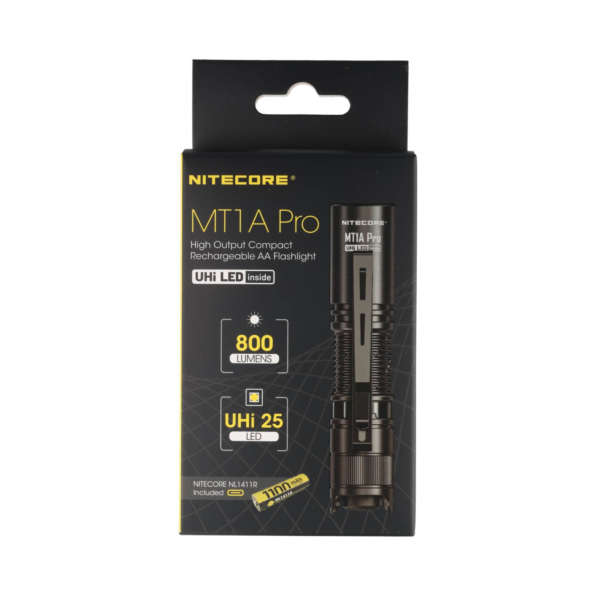Nitecore MT1A Pro LED-Taschenlampe, NiteLab UHi 25 LED, 800 Lumen, inkl. NL1411R Li-Ion Akku-1