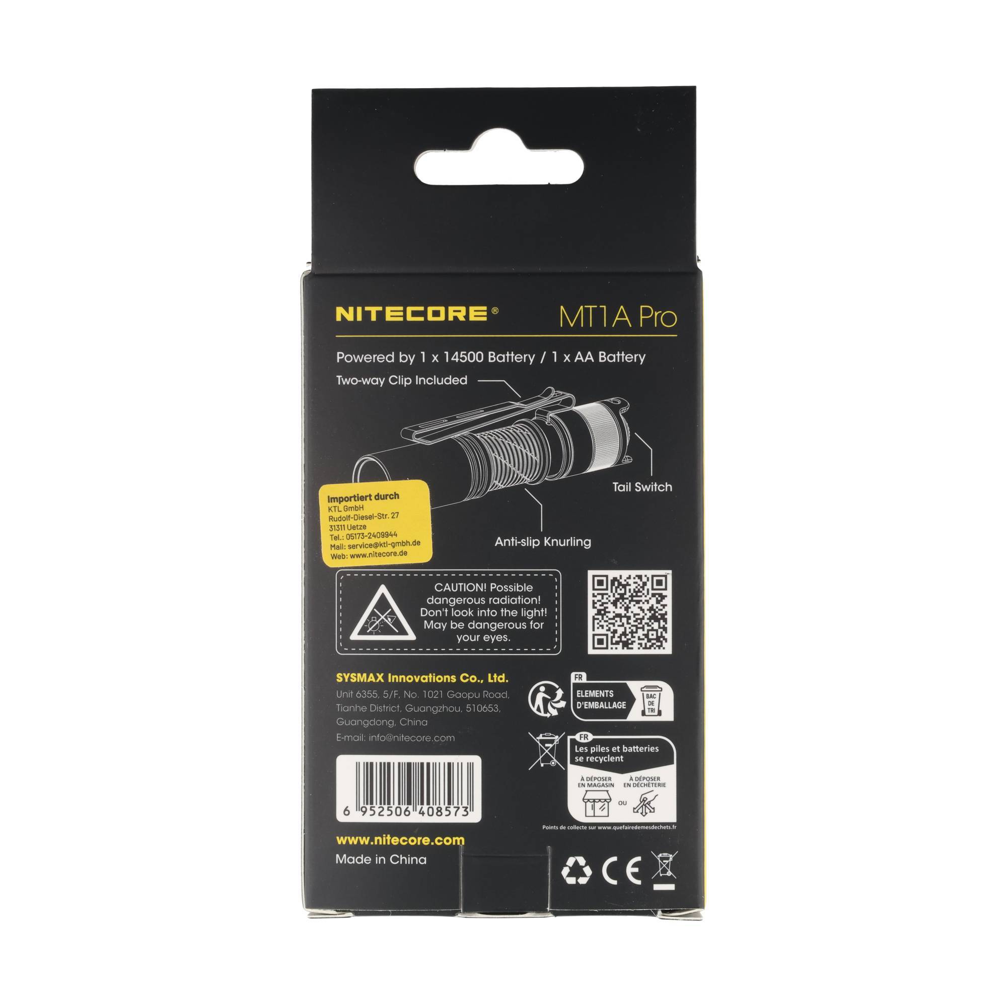 Nitecore MT1A Pro LED-Taschenlampe, NiteLab UHi 25 LED, 800 Lumen, inkl. NL1411R Li-Ion Akku-2