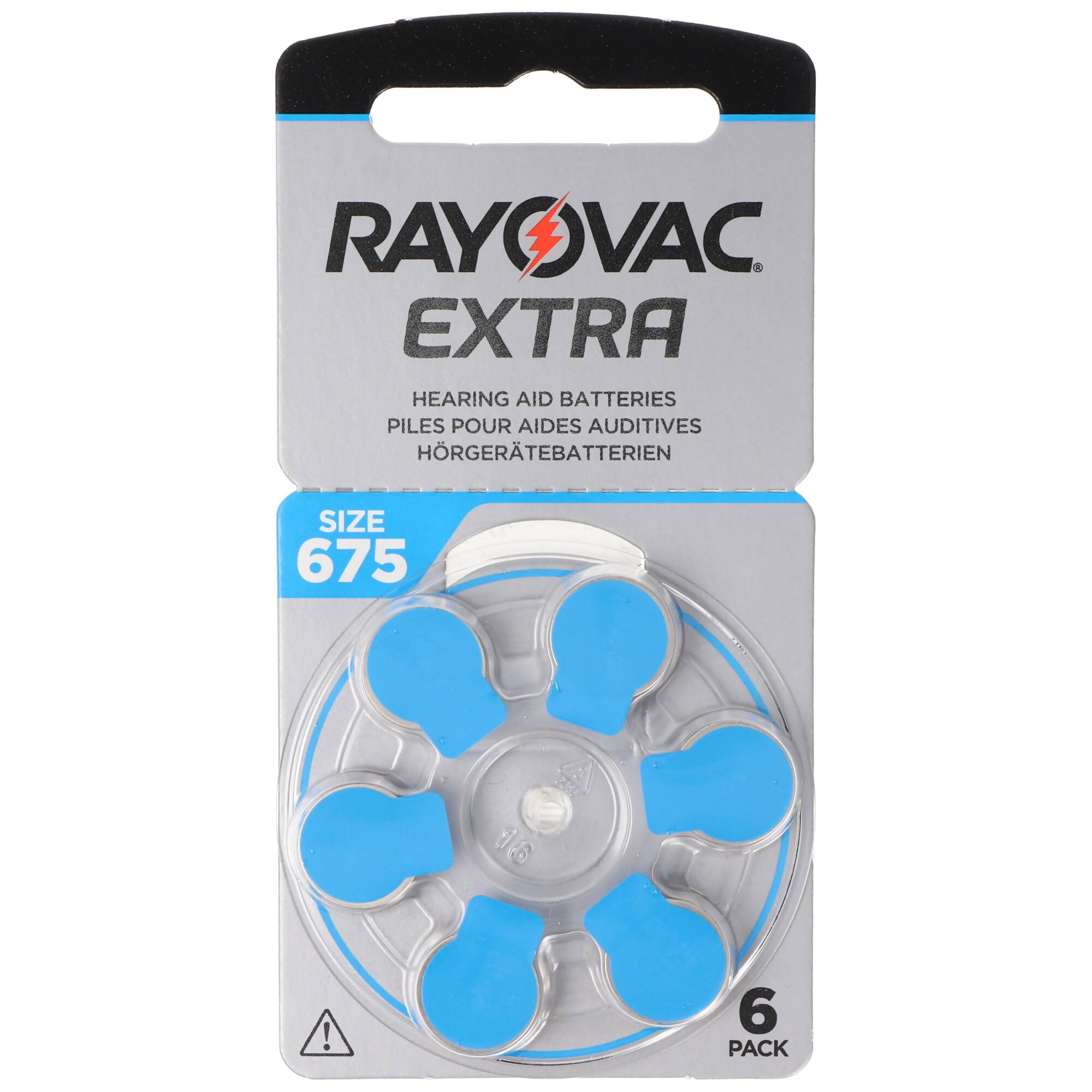 Rayovac Batterie Zinc Air, 675, 1.4V Extra Advanced, Retail Blister (6-Pack) Hörgerätebatterie-0