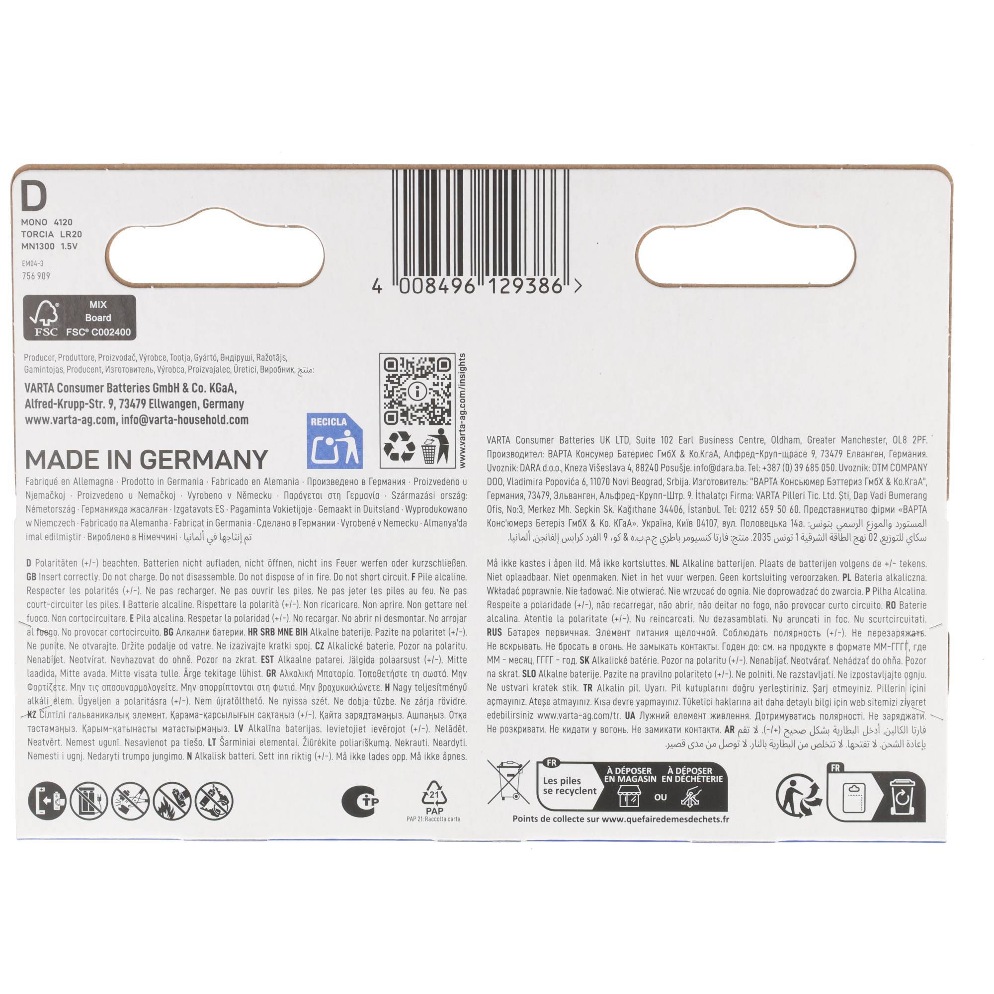 VARTA - Batterie Alkaline Mono D LR20 1.5V - Batterie - Mono (D)-4