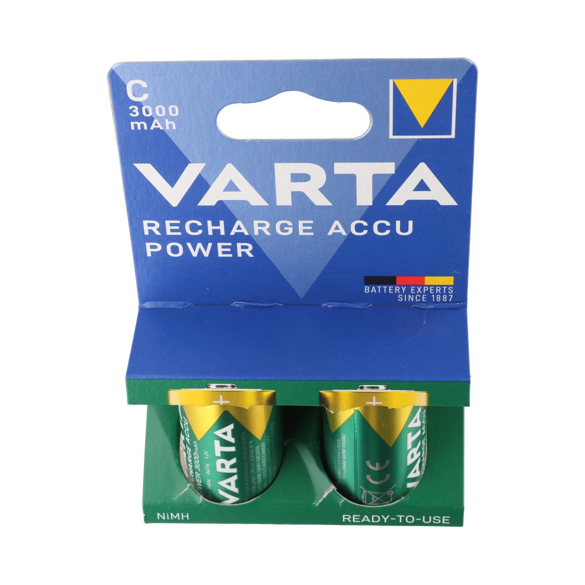 Varta Akku NiMH, Baby, C, HR14, 1.2V/3000mAh Accu Power, Pre-charged, Retail Blister (2-Pack)-2