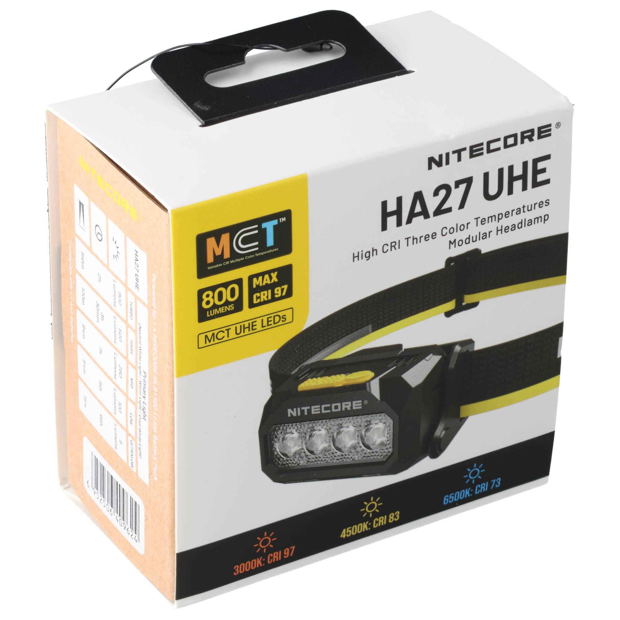 Nitecore HA27 UHE schwarz, max. 800 Lumen, inklusive Akku , Ladekabel-0