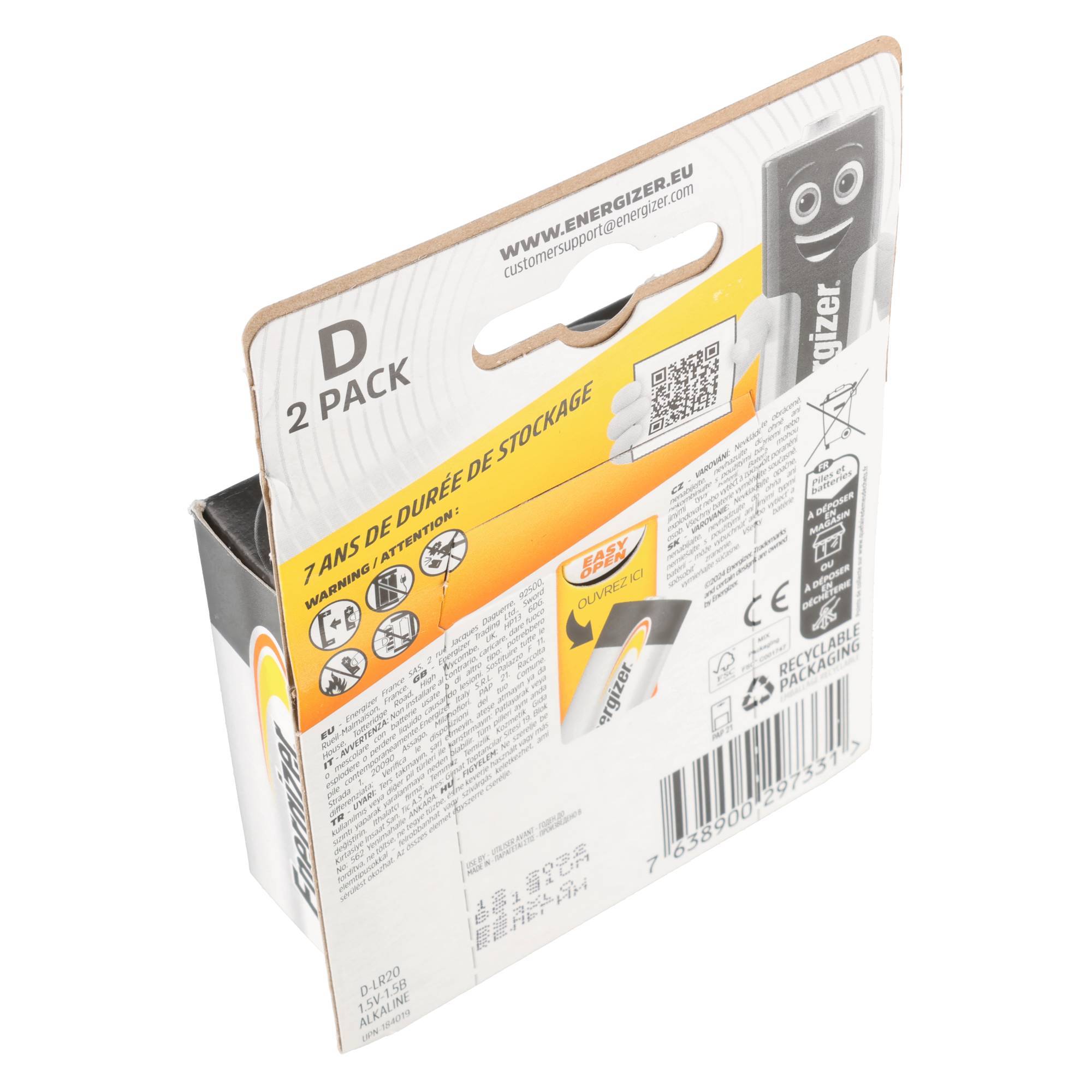 Energizer Alkaline Batterie D 1.5 V Power 2-Blister-4