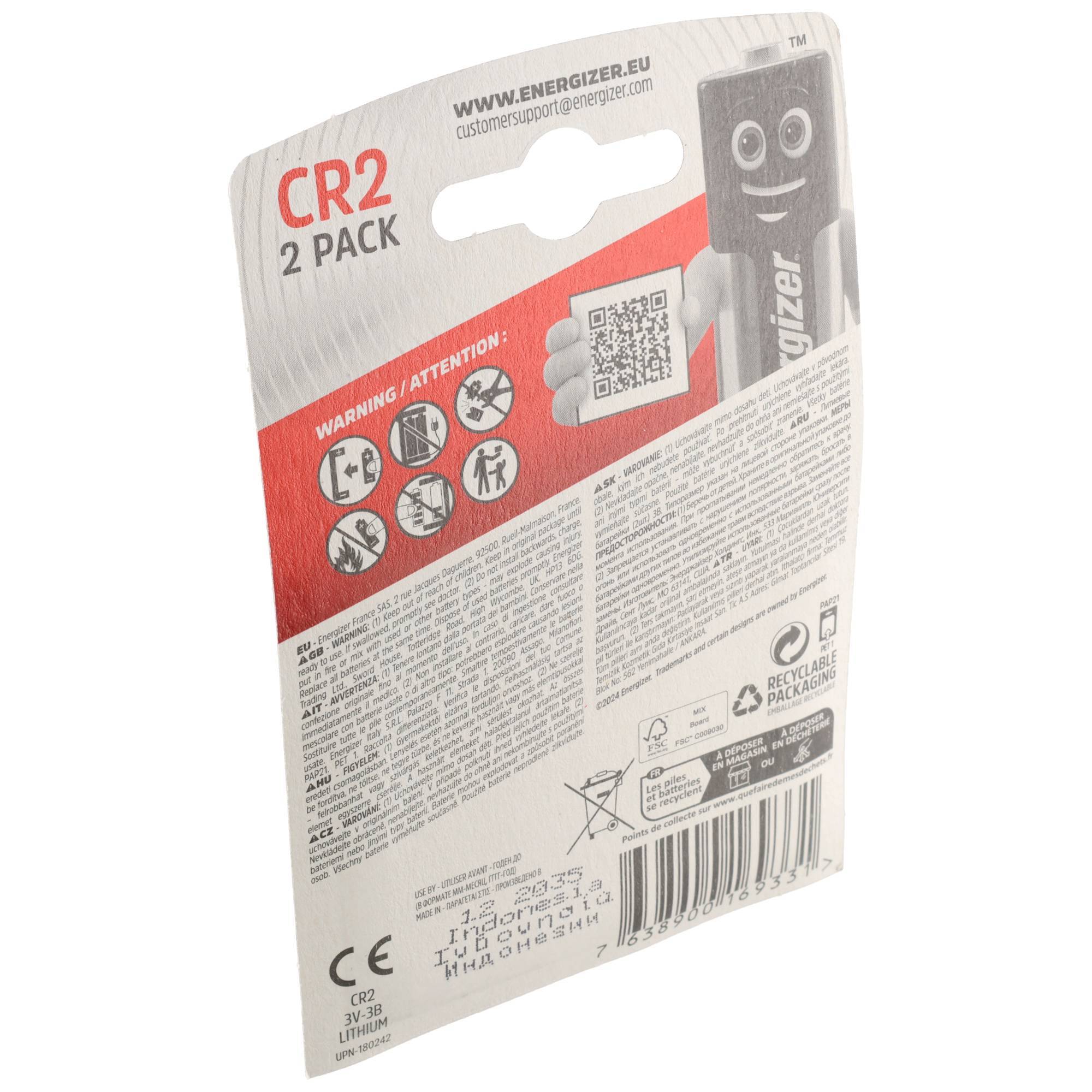 1St. Energizer CR2 CR2 / CR15H270 Lithium Photo 3,0Volt 2er-4
