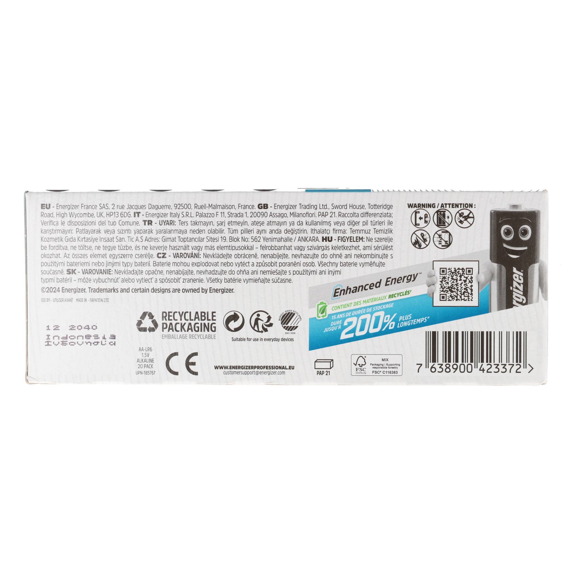 1St. Energizer LR6 (20 Stk.) Max Plus Mignon (AA) 20 Stück,Inhalt:20S-4