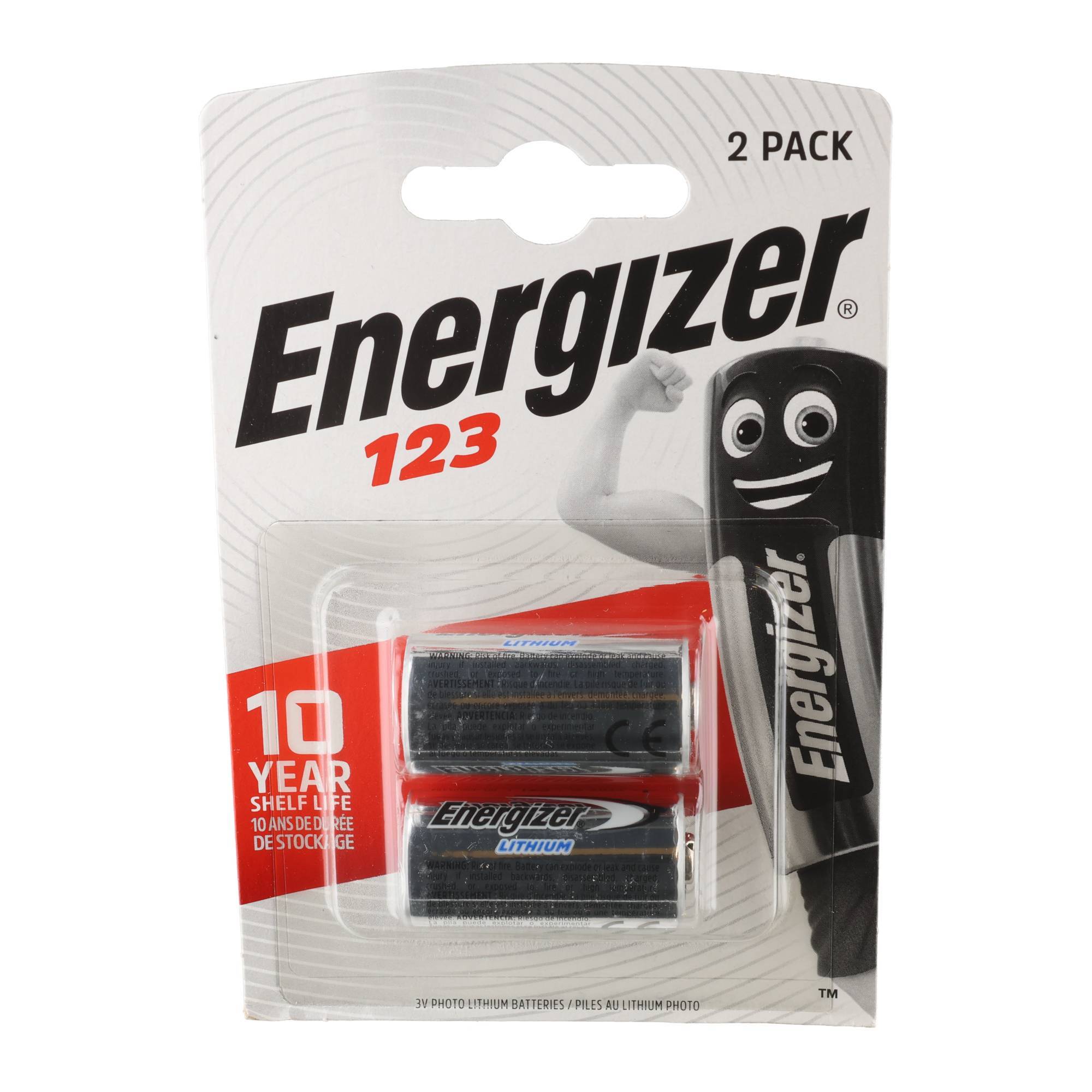 Energizer Batterie Lithium, CR123, 3V Photo, Retail Blister (2-Pack)-2