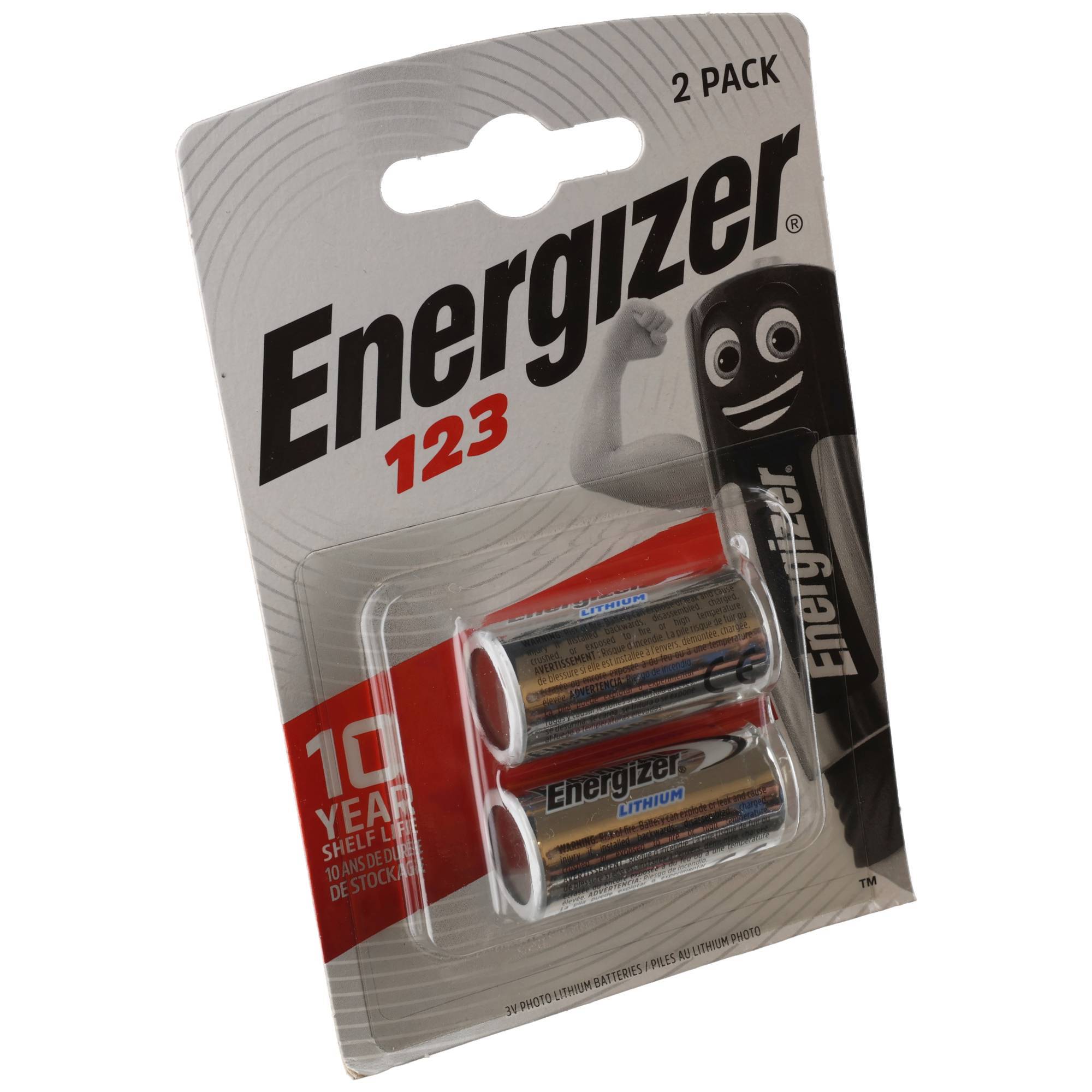Energizer Batterie Lithium, CR123, 3V Photo, Retail Blister (2-Pack)-3