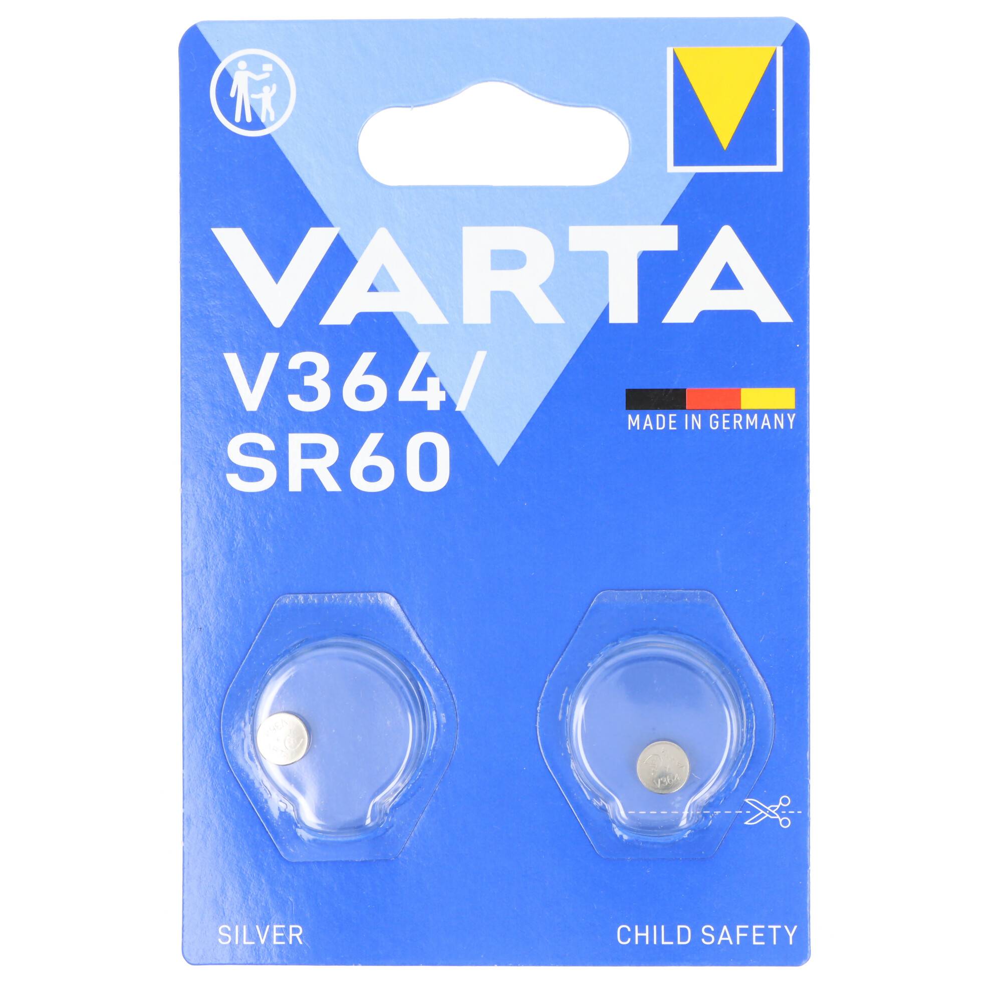 Varta Batterie Silver Oxide, Knopfzelle, 364, SR60, 1.55V Electronics, Retail Blister (2-Pack)-0