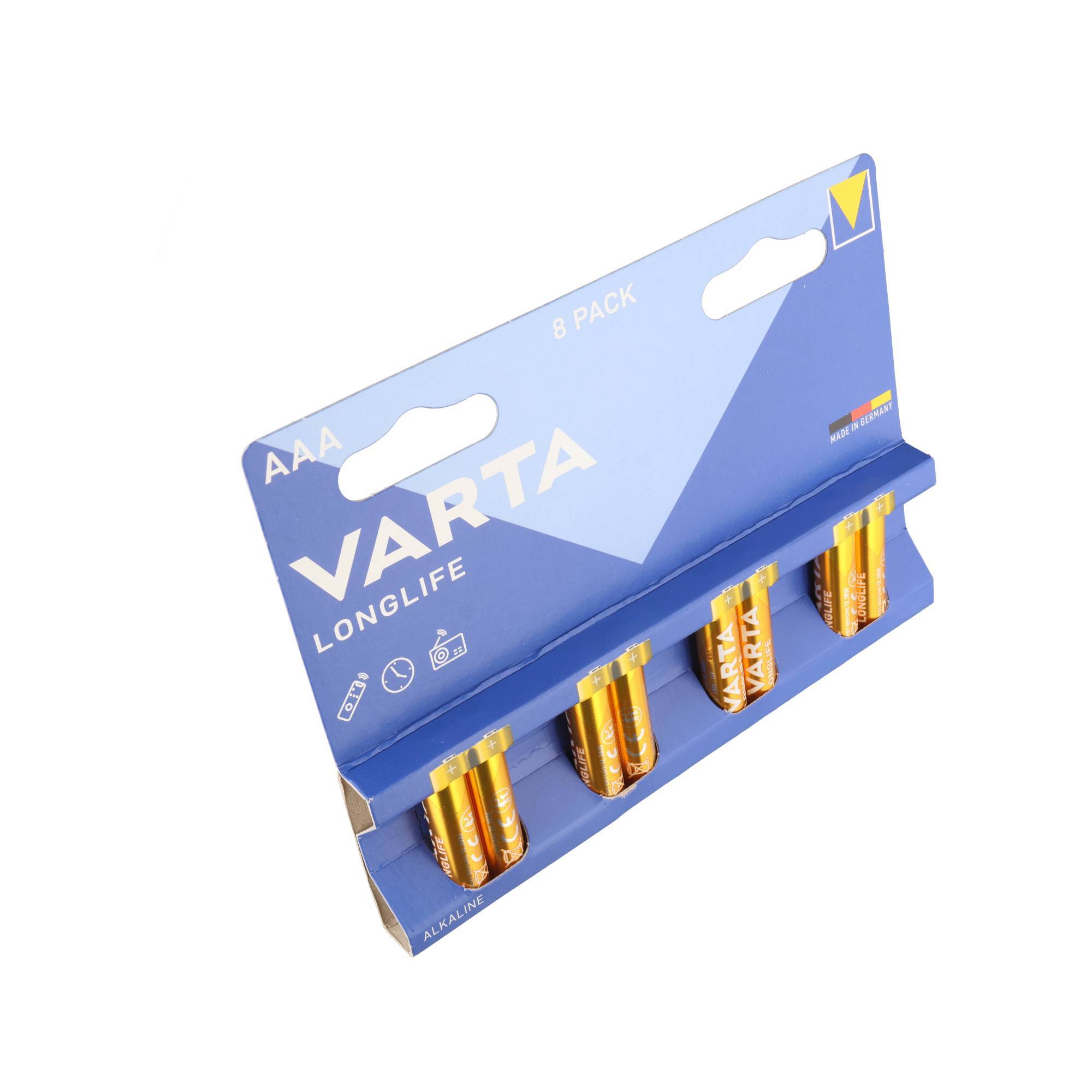 Varta Batterie Alkaline, Micro, AAA, LR03, 1.5V Longlife, Retail Blister (8-Pack)-3