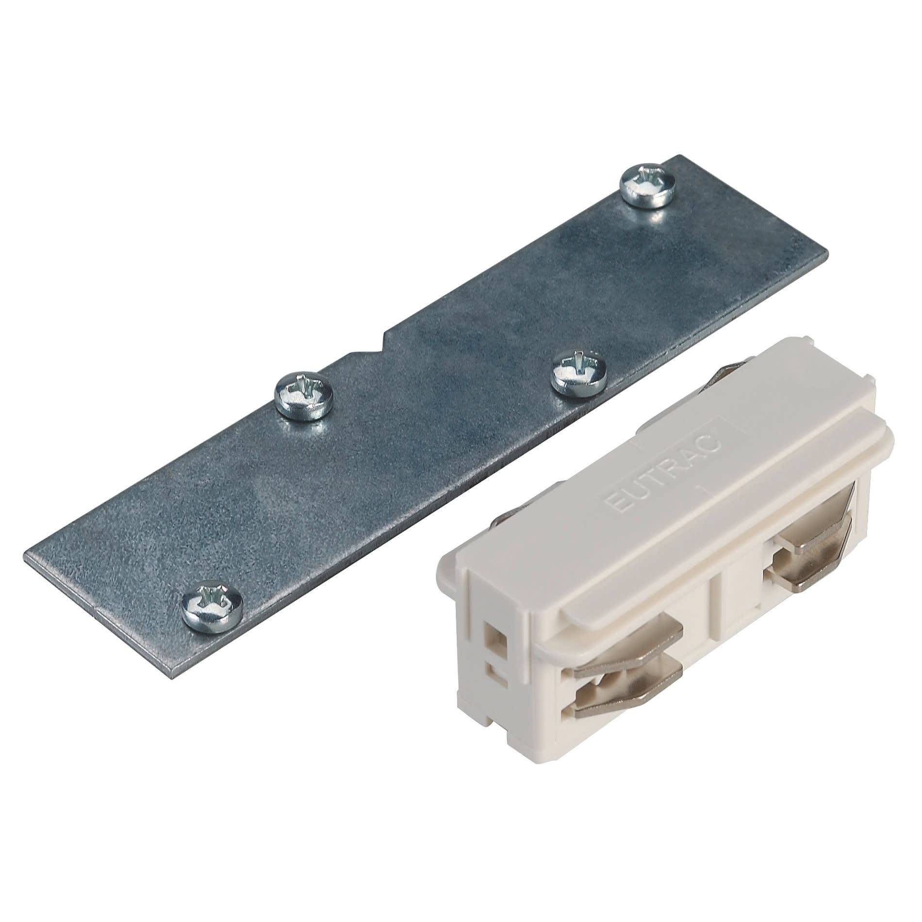 SLV 145571 EUTRAC Längsverbinder weiß elektrisch+mechan. f.3-ph Einbauschiene-0