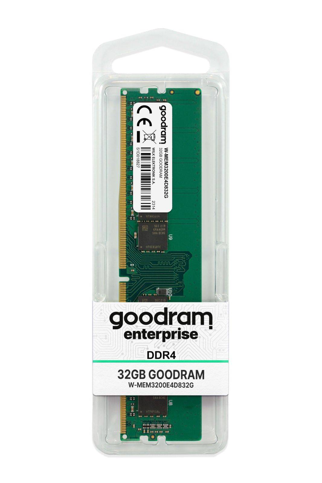 GOODRAM - UDIMM ECC VLP 32GB 2Rx8 3200MHz PC4-25600 W-MEM3200E4D832G - 32 GB - DDR4-4