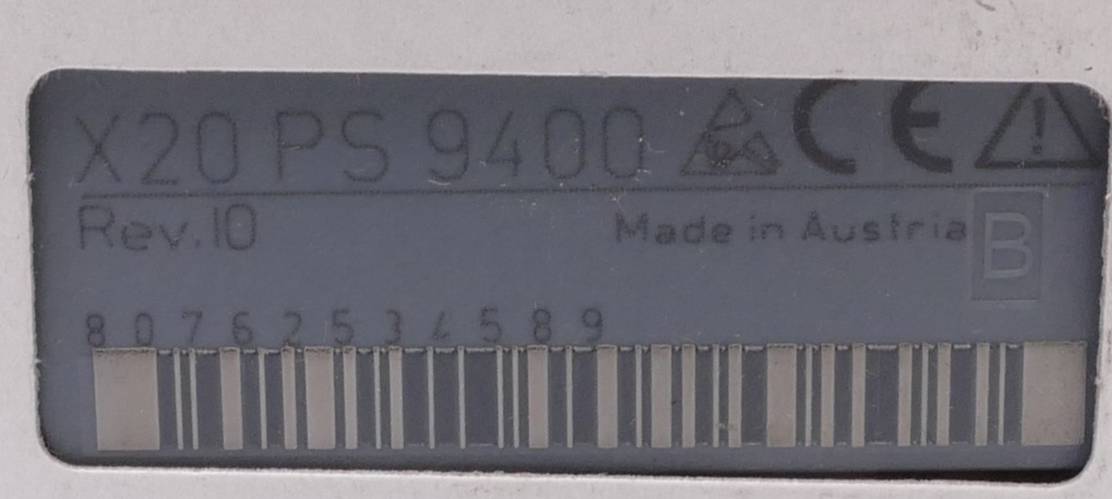 B&R Einspeisemodul X20 PS 9400 | Rev. I0 | X20PS9400-1