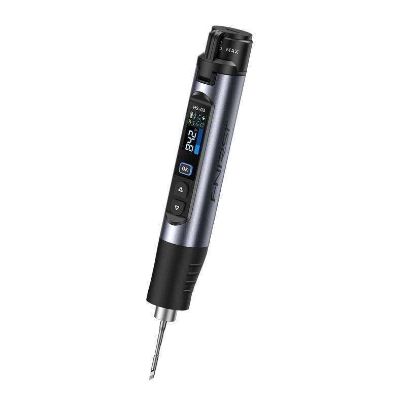 FNIRSI HS-03 Plus Lötkolben, 10W, 100-450°, 0,96\" Display, 2600mAh 18650-Akku, 3 Lötspitzen-2