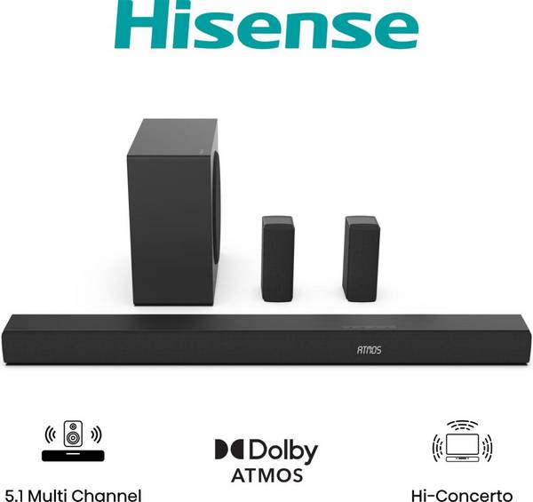 5.1 CH Soundbar, 580 W, 5.1 Kanäle, 580 W, DTS:X, Dolby Atmos, 80 W, 180 W, Akti