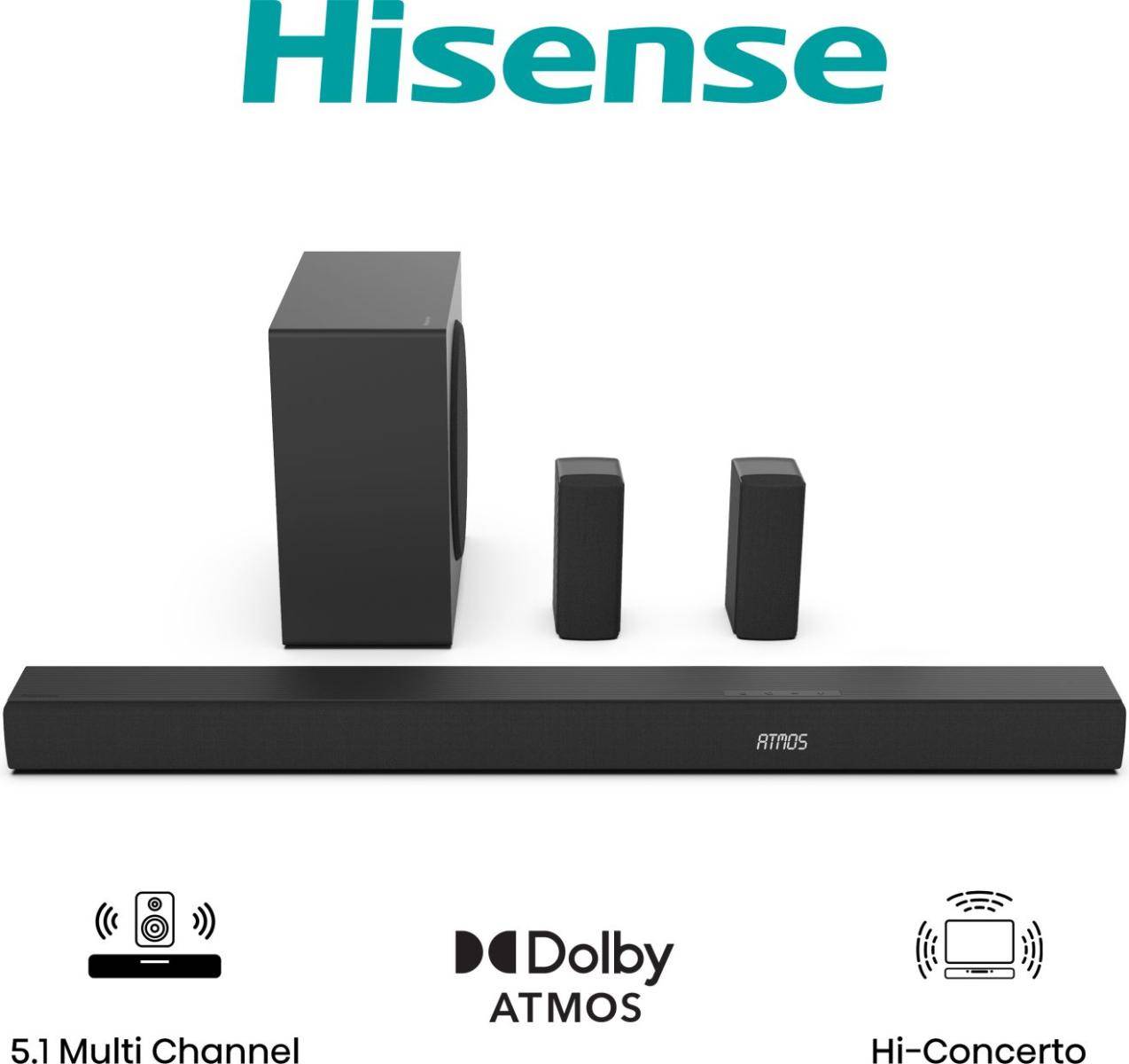 5.1 CH Soundbar, 580 W, 5.1 Kanäle, 580 W, DTS:X, Dolby Atmos, 80 W, 180 W, Akti-0