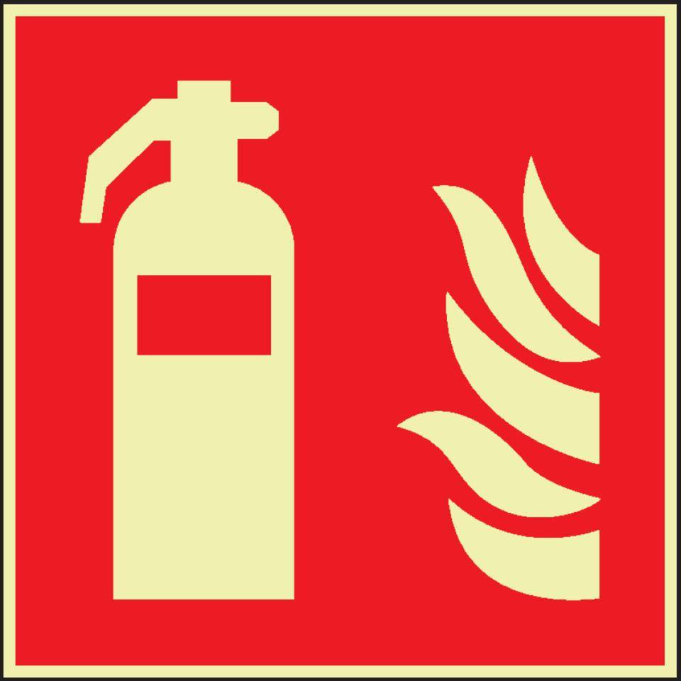 PERMALIGHT® power langnachleuchtend Brandschutzzeichen Feuerlöscher, ASR/ISO, Kunststoff, 300x300mm-2
