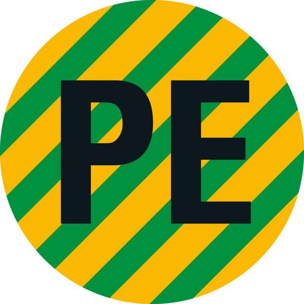 Leiterkennzeichen Schutzleiter PE, Folie selbstklebend, Ø 16mm, 500/Spender