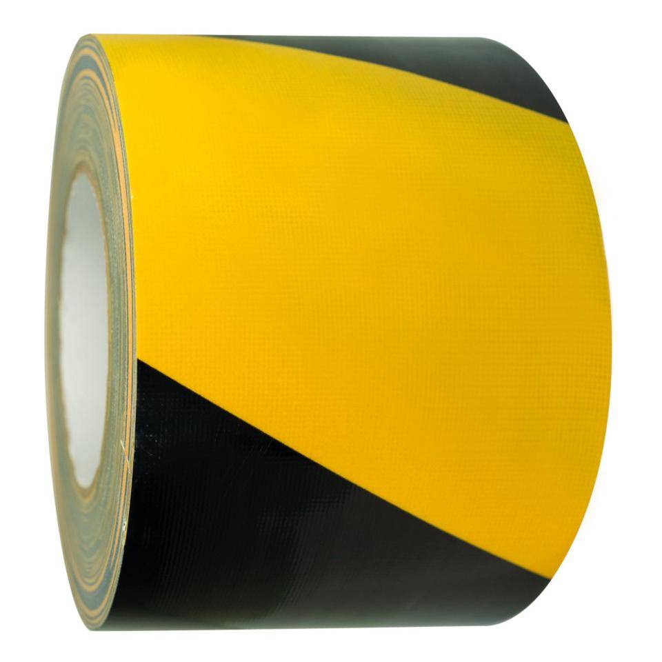 K.57 Warnmarkierungsband, rechtsweisend, gelb/schwarz, Gewebefolie, 100mm, 25m/Rolle-0