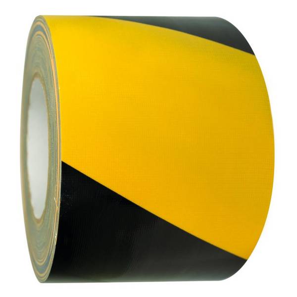 K.57 Warnmarkierungsband, rechtsweisend, gelb/schwarz, Gewebefolie, 100mm, 50m/Rolle