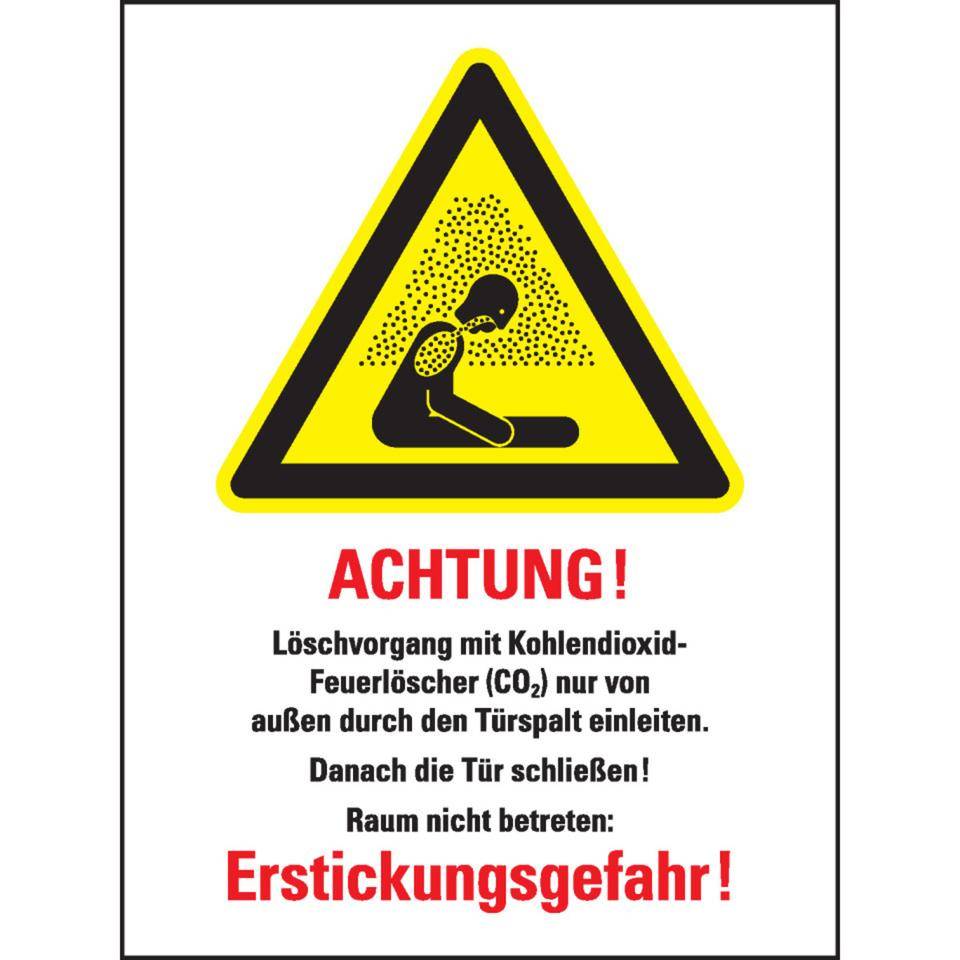Warn-Kombischild CO²-Feuerlöscher - Löschen im Raum, ISO, Kunststoff, 200x300mm-0