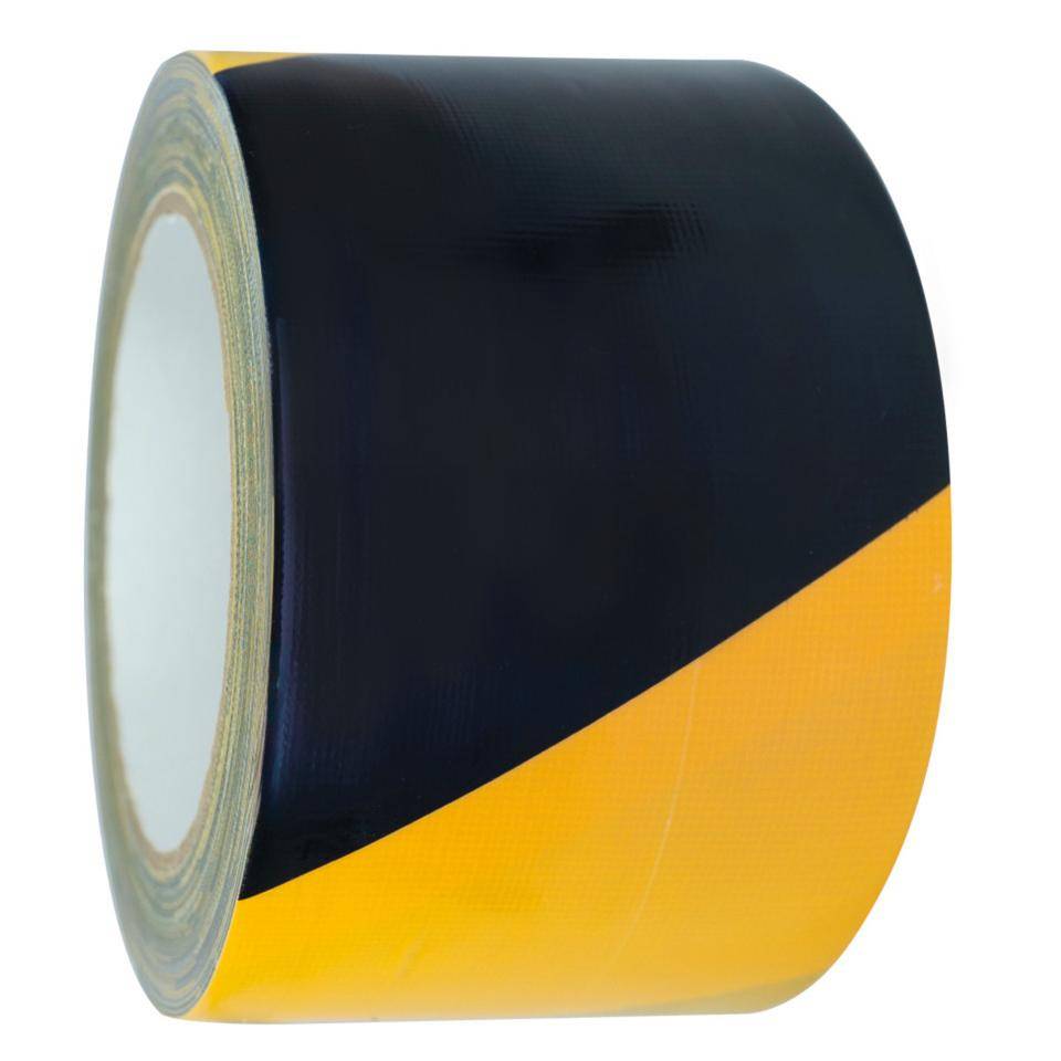 K.57 Warnmarkierungsband, linksweisend, gelb/schwarz, Gewebefolie, 75mm, 25m/Rolle-0