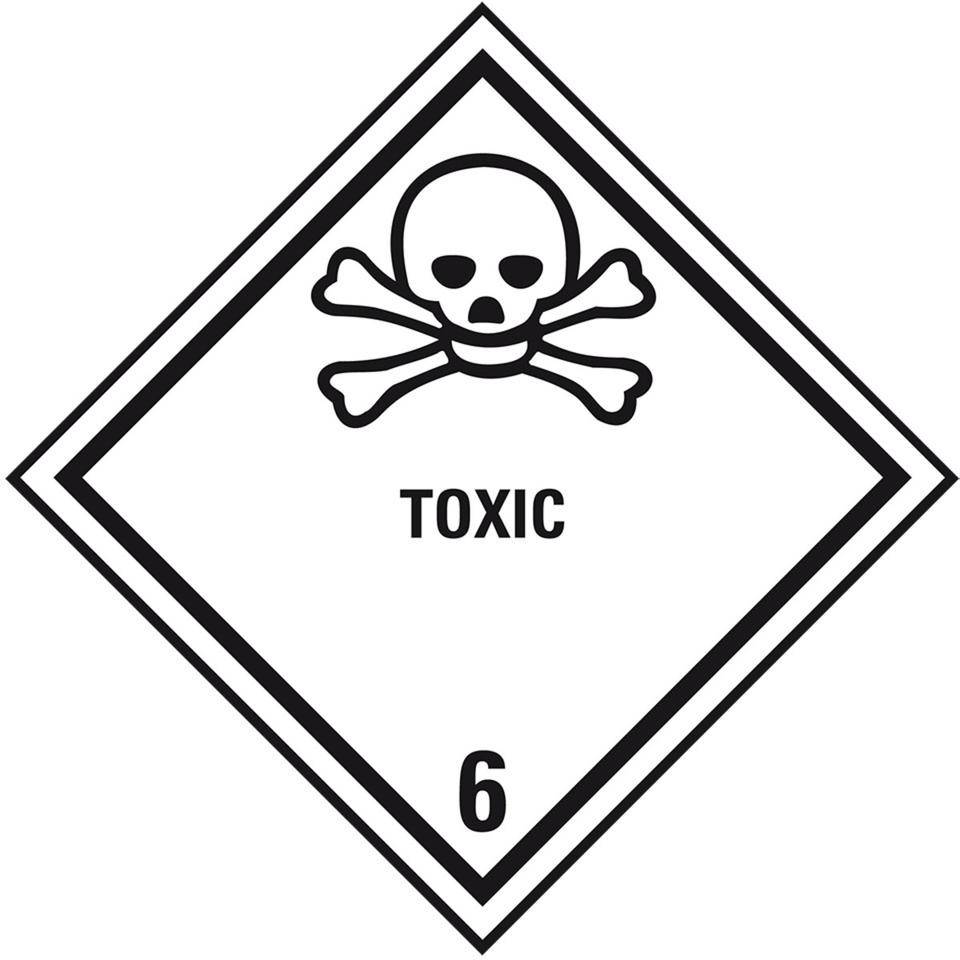 Verpackungskennzeichen Klasse 6.1 Toxic, Haftpapier, permanent, 100x100mm, 1000/Rolle-0