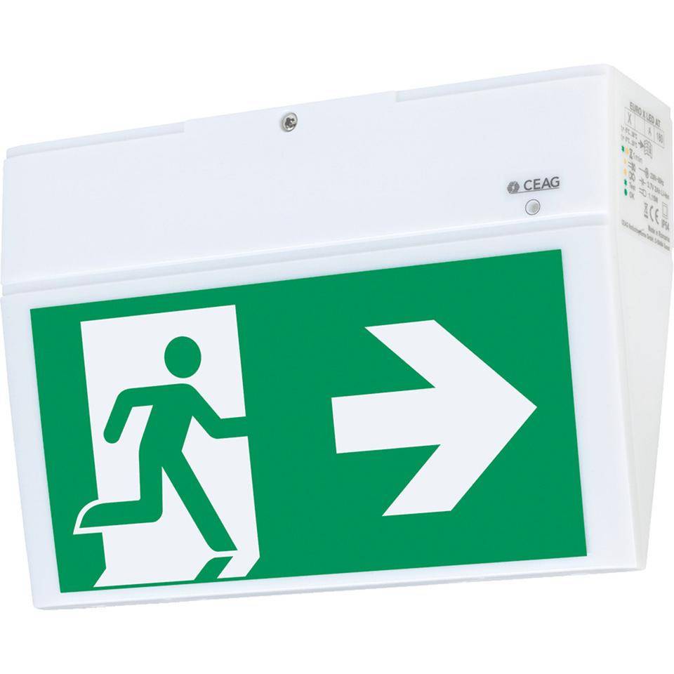 CEAG Leuchte EURO X LED AT, inkl.4 Piktos Notausgang oben, unten, rechts und links-1
