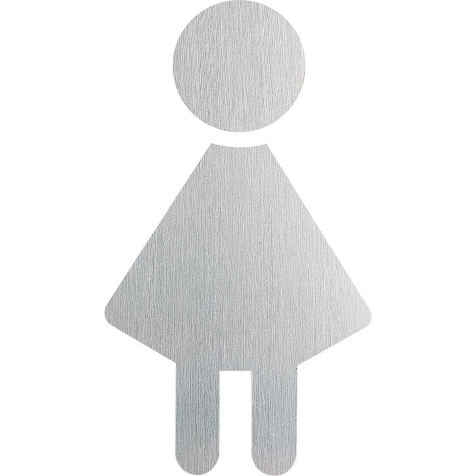 Piktogramm WC-Damen, ASR A4.1, Aluminium, selbstklebend, 1,5mm, Höhe 150mm-0