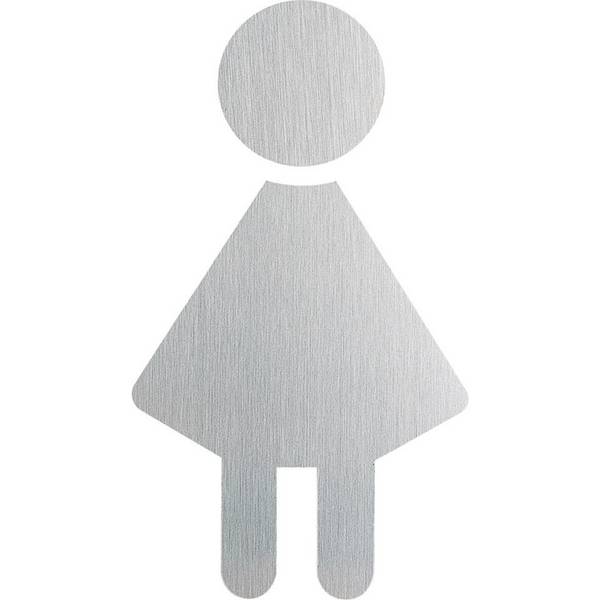 Piktogramm WC-Damen, ASR A4.1, Aluminium, selbstklebend, 1,5mm, Höhe 150mm