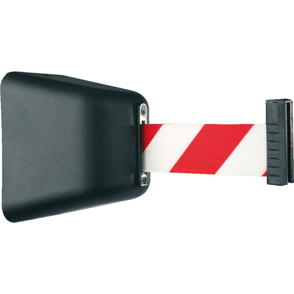 RS-GUIDESYSTEMS Wandkassette Indoor, schwarz, ABS-Kunststoff, Gurt rot/weiß, 8m-0