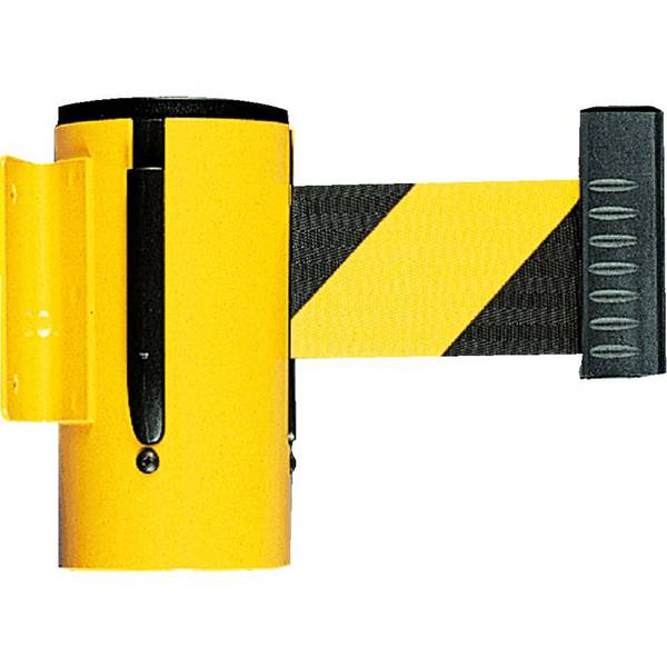 RS-GUIDESYSTEMS Wandkassette Indoor, gelb, Metall, Gurt gelb/schwarz schraffiert, 4m