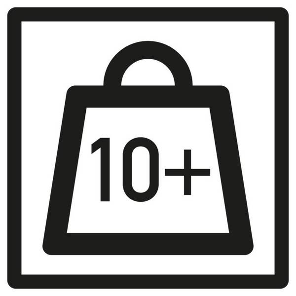 Verpackunsgkennzeichen Pakete mit erhöhtem Gewicht 10-20kg, Cellulose, 20x20mm, 100/Rolle