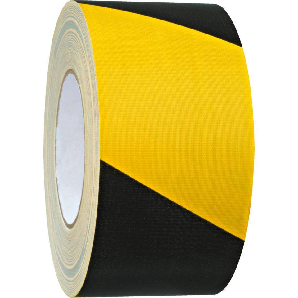 K.57 Warnmarkierungsband, rechtsweisend, gelb/schwarz, Gewebefolie, 50mm, 50m/Rolle-0