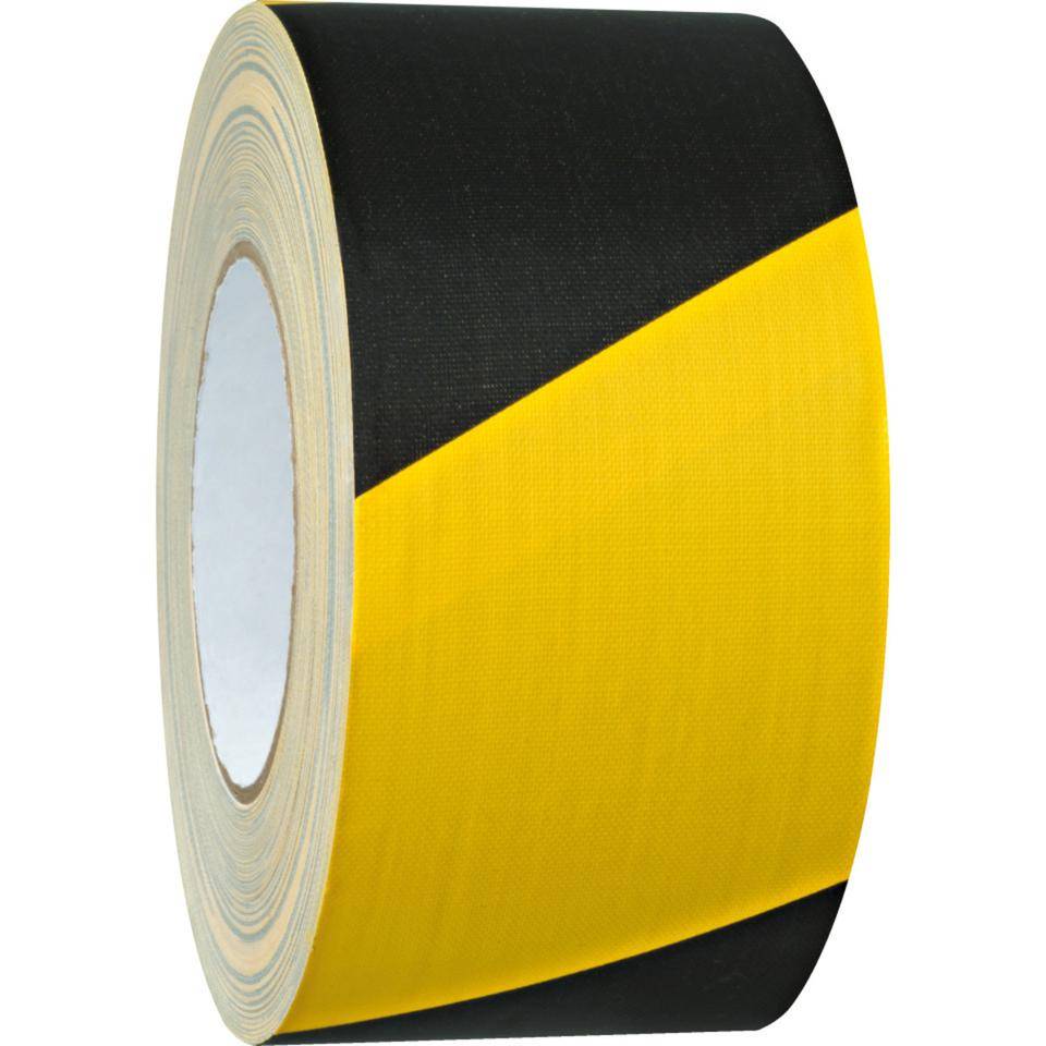 K.57 Warnmarkierungsband, linksweisend, gelb/schwarz, Gewebefolie, 50mm, 25m/Rolle-0