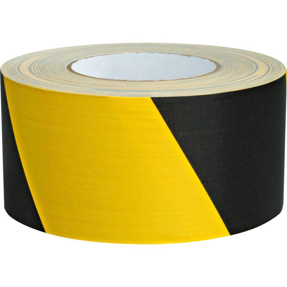 K.57 Warnmarkierungsband, linksweisend, gelb/schwarz, Gewebefolie, 50mm, 25m/Rolle-3