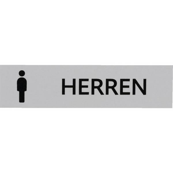 Kombi-Türschild Herren Toiletten, Pikto/Text, Aluminium, selbstklebend, 160x40mm