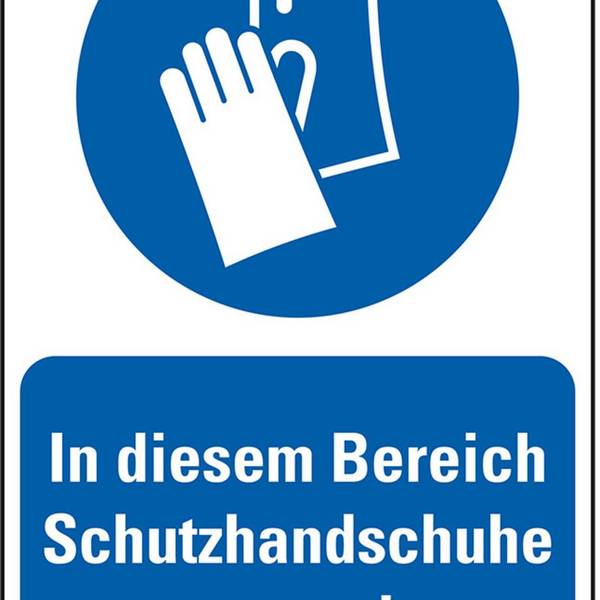 Gebots-Kombischild In diesem Bereich Schutzhandschuhe..., Kunststoff, 200x300mm