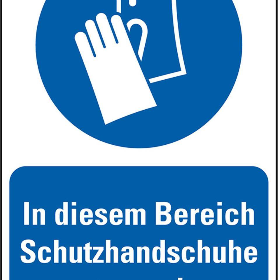 Gebots-Kombischild In diesem Bereich Schutzhandschuhe..., Kunststoff, 200x300mm-0