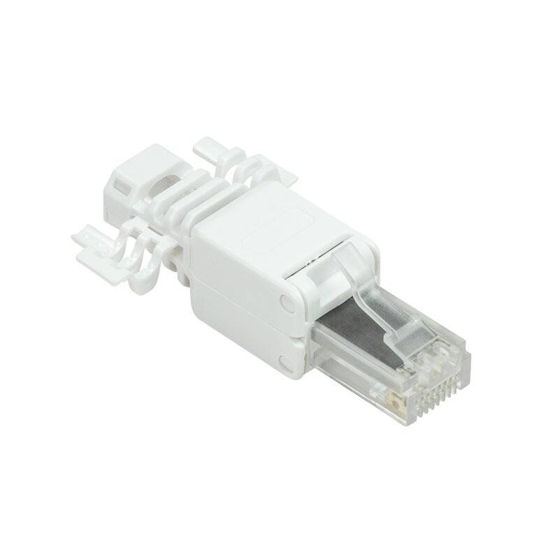 hb-digital RJ45 Stecker Netzwerkstecker CAT 6a LSA UTP mit Knickschutz Kunststoff-5