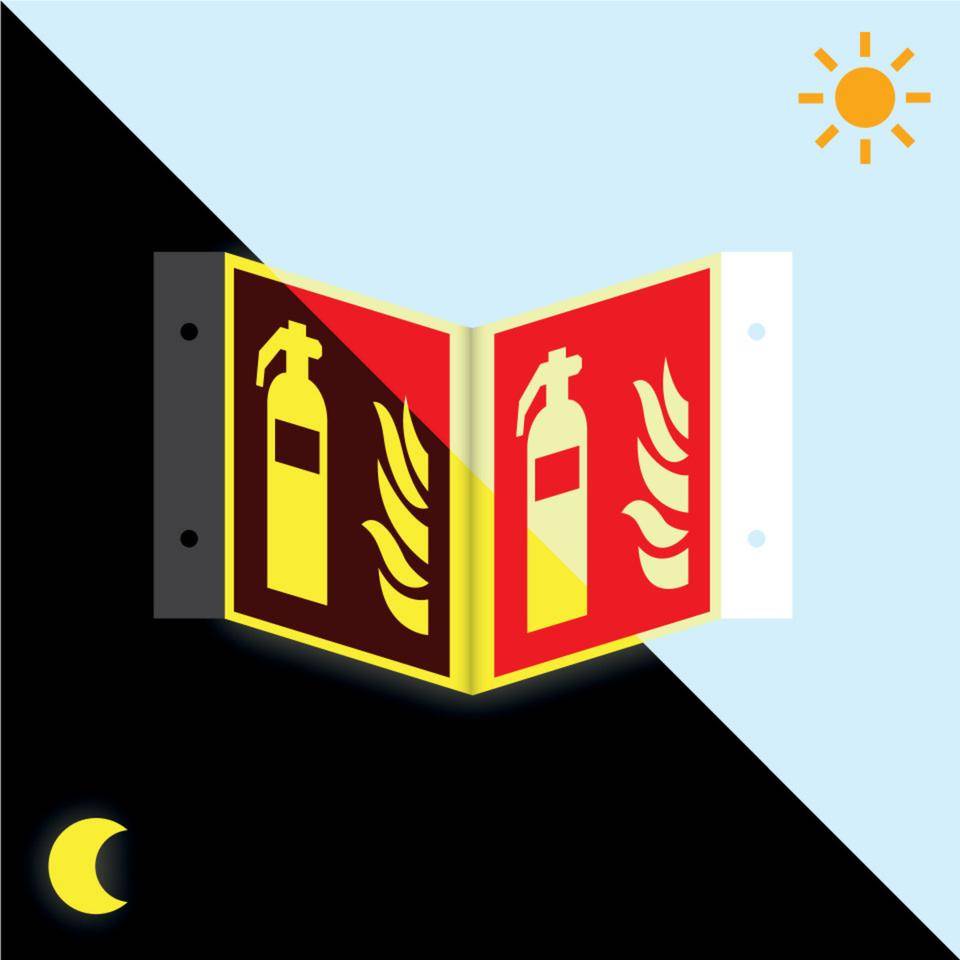 PERMALIGHT® power langnachleuchtend Nasenschild Feuerlöscher, ASR/ISO, Kunststoff, 200x200mm-0