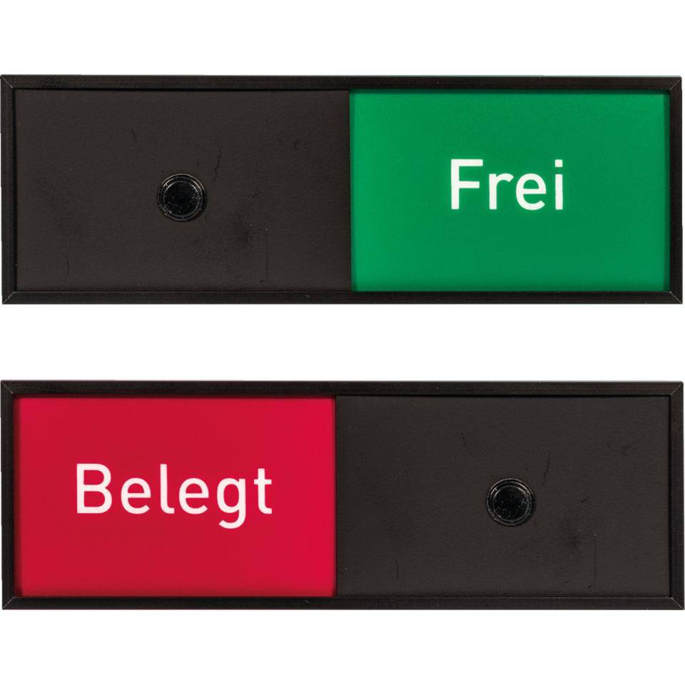 Anzeige Frei-Belegt, für Türschild Madrid, schwarz, Aluminium, 150,5x50,5mm-0