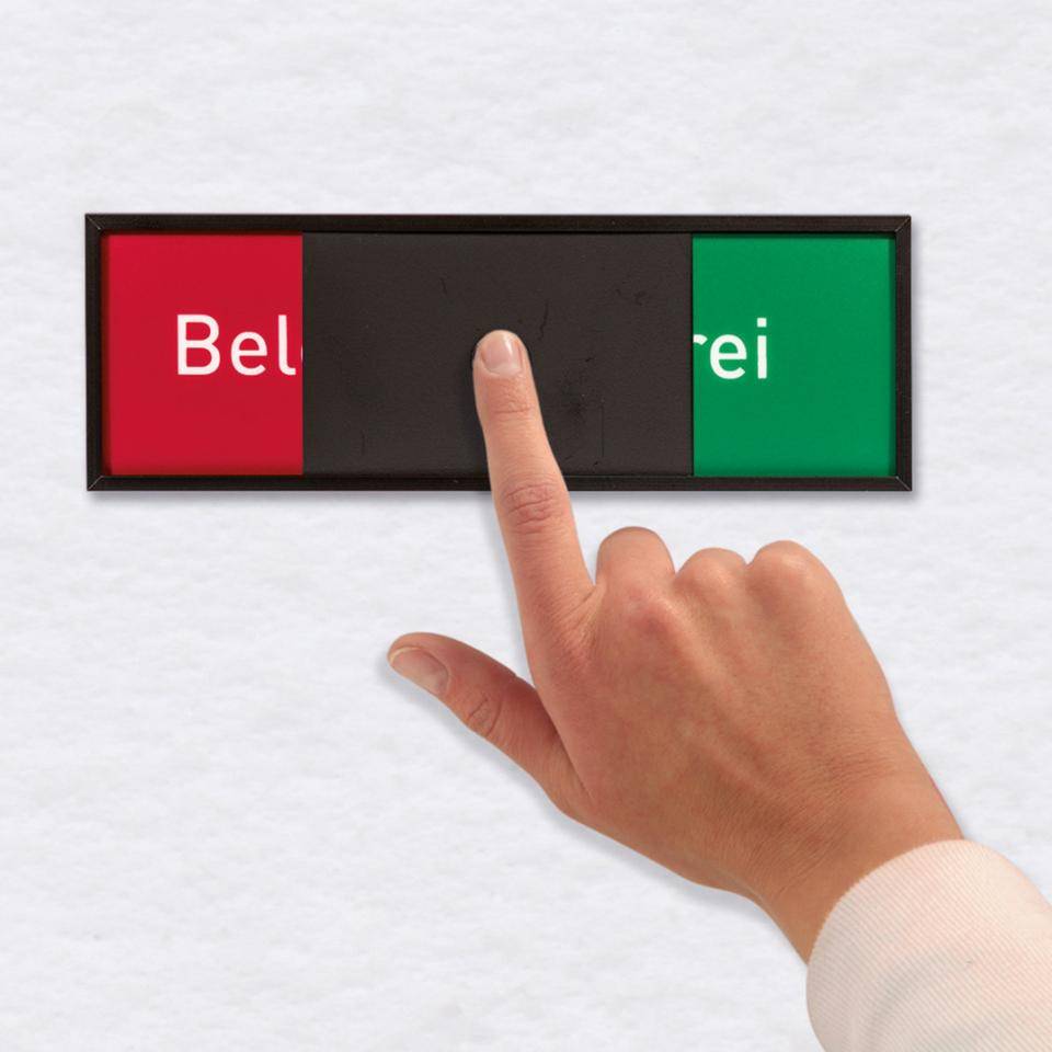 Anzeige Frei-Belegt, für Türschild Madrid, schwarz, Aluminium, 150,5x50,5mm-1