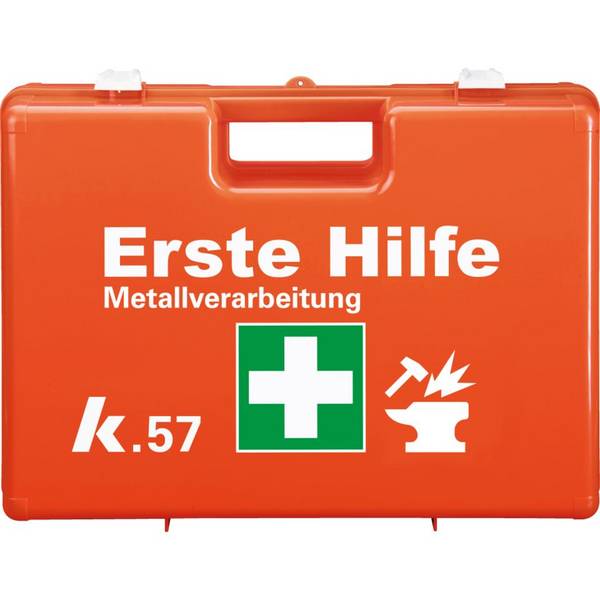 K.57 Erste-Hilfe-Koffer Classic Plus Metallverarbeit., leuchtorange, 430x305x150mm
