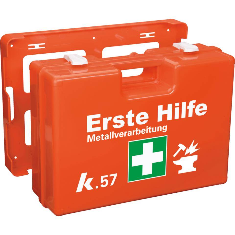 K.57 Erste-Hilfe-Koffer Classic Plus Metallverarbeit., leuchtorange, 430x305x150mm-3